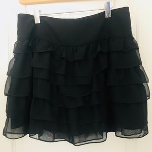 Black ruffle mini skirt (size 4)
